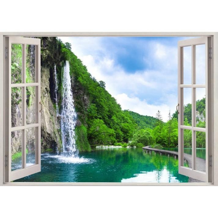 Tranh dán tường cửa sổ 3D cảnh đẹp thiên nhiên 0153
