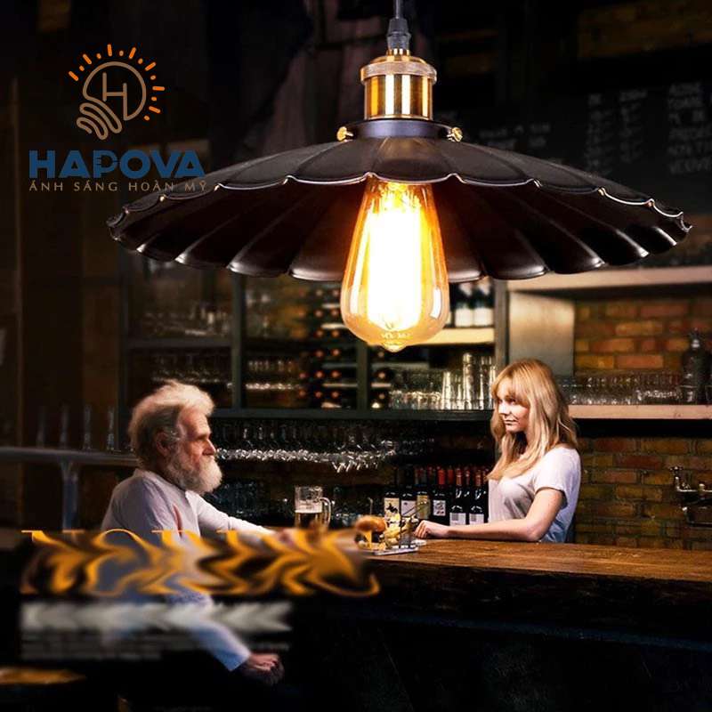Đèn thả trần trang trí nhà quán cà phê HAPOVA HELGA 5055 + Kèm bóng Edison