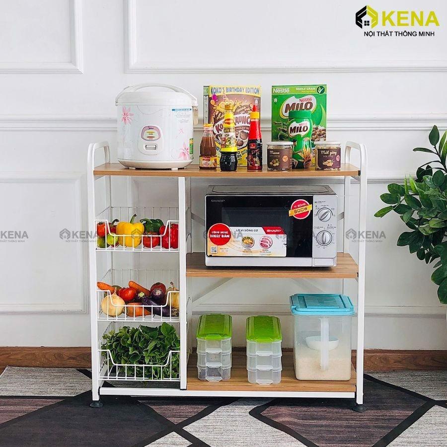 Kệ để lò vi sóng, kệ để nồi chiên không dầu KENA phủ sơn tĩnh điện cao cấp chống gỉ KN 139-2