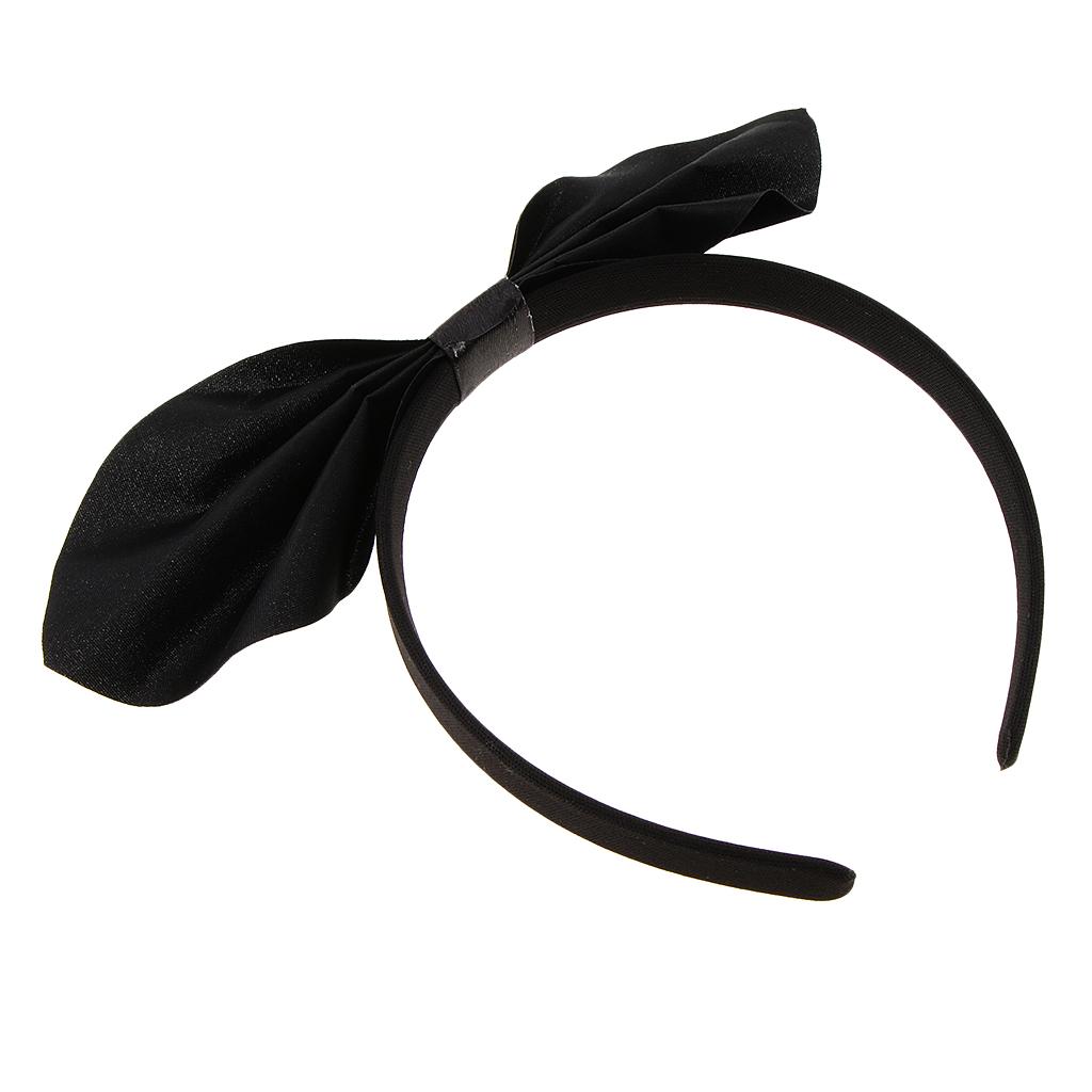 Halloween Party Headband Satin Black Bowknot Hairband Cosplay Costume Props
