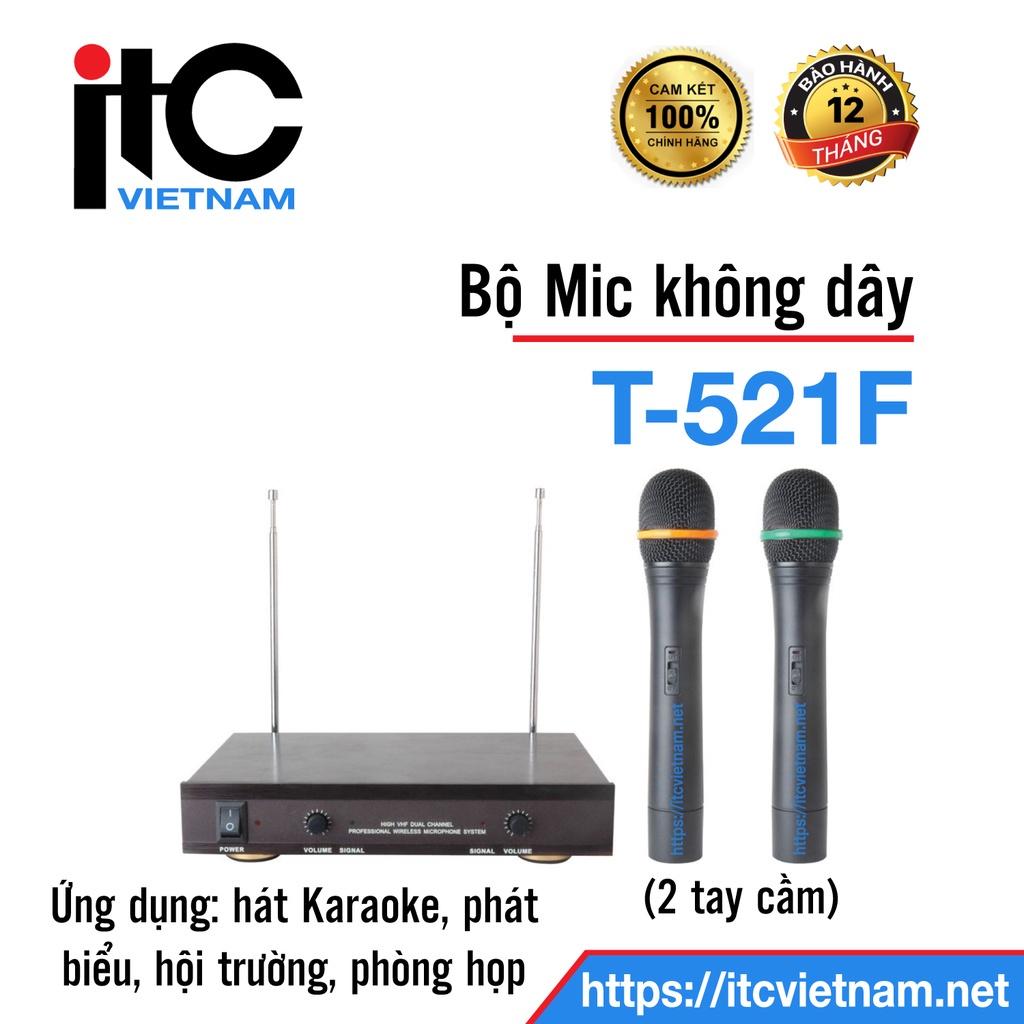 Bộ 2 Mic cầm tay cho hội trường, karaoke, hát hò, phòng họp. Tiếng cực tốt. ITC: T-521F