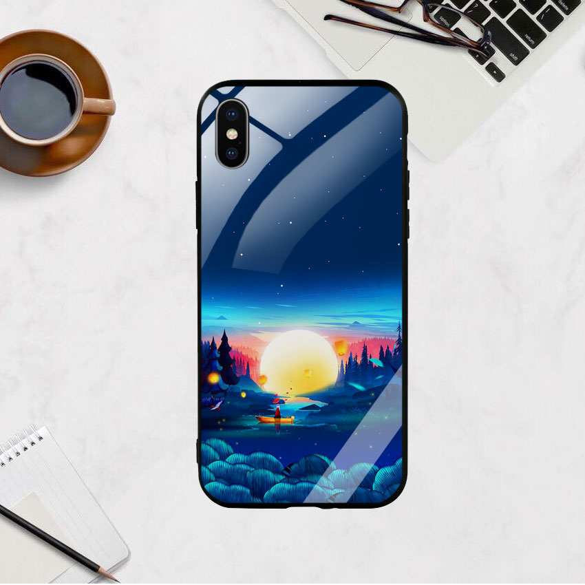 Ốp Lưng Kính Cường Lực cho điện thoại Iphone X / Xs - Moon 10