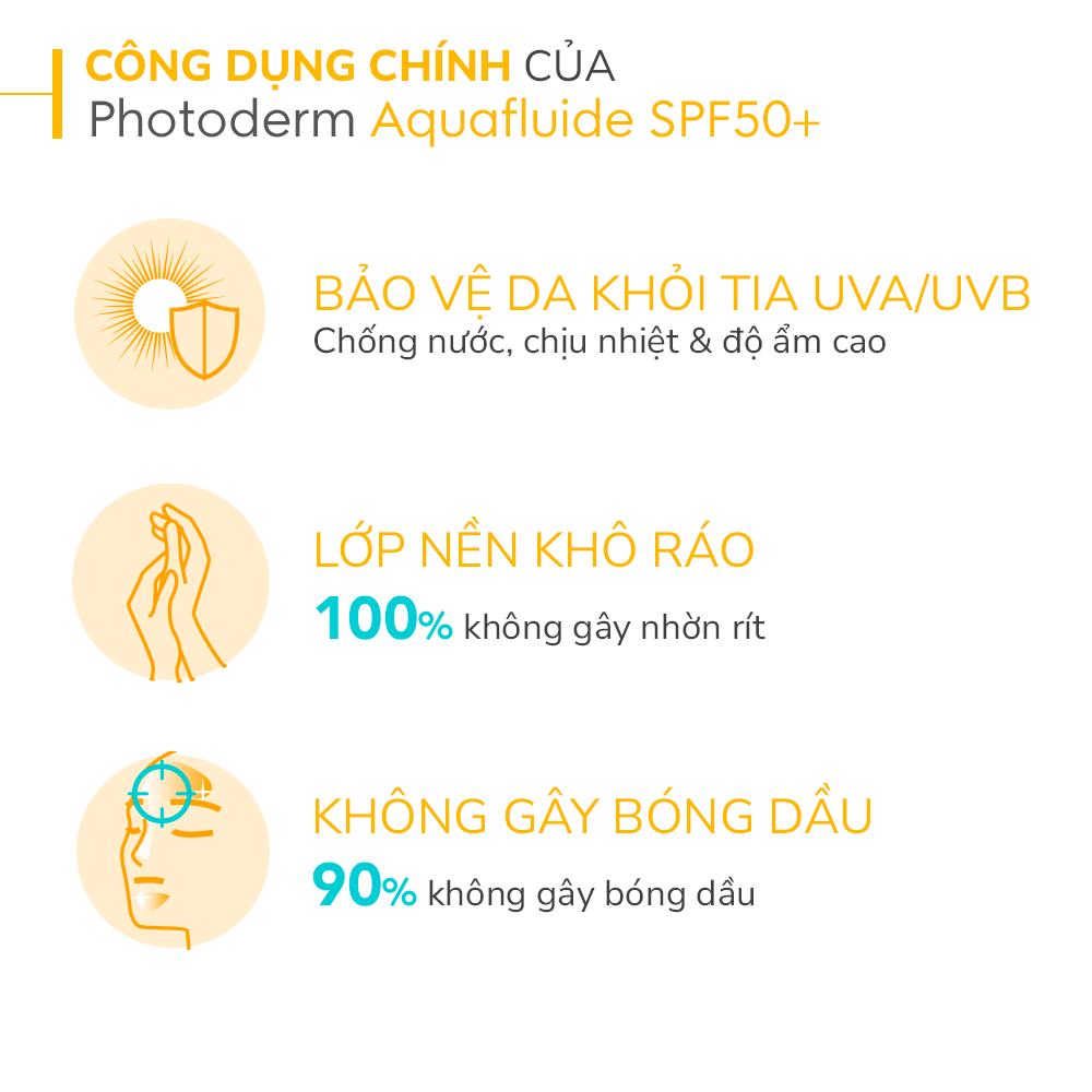 Kem chống nắng giảm bóng nhờn cho mọi loại da Photoderm Aquafluide SPF 50+ - 40ml