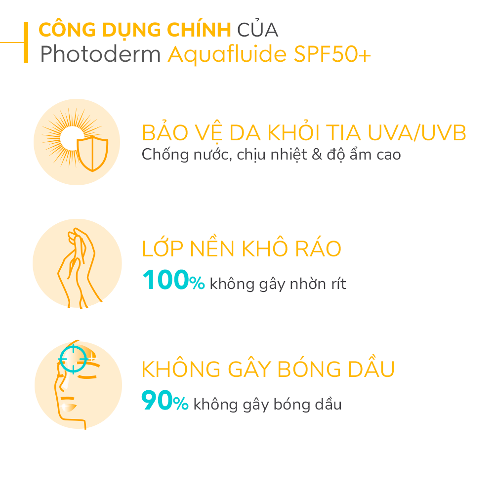 Kem chống nắng giảm bóng nhờn cho mọi loại da Photoderm Aquafluide SPF 50+ - 40ml [Không màu]