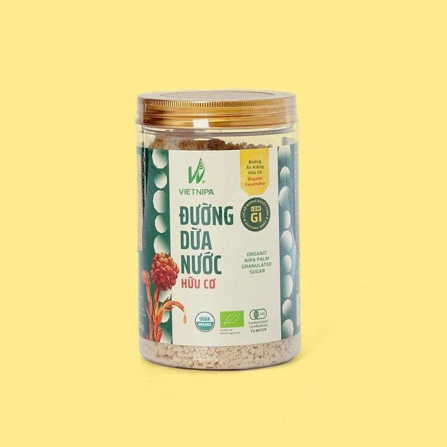 Đường Dừa Nước Vietnipa Hũ 350g, 550g - Người Tiểu Đường, Ăn Kiêng, Hàm Lượng Vitamin Và Muối Khoáng Cao