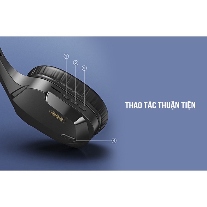 Tai Nghe chụp tai Game thủ Remax Rb-750Hb không dây, kết Nối Bluetooth 5.0 Chống Nước Cho Điện Thoại / Máy Tính-hỗ trợ thẻ nhớ-Hàng Chính Hãng