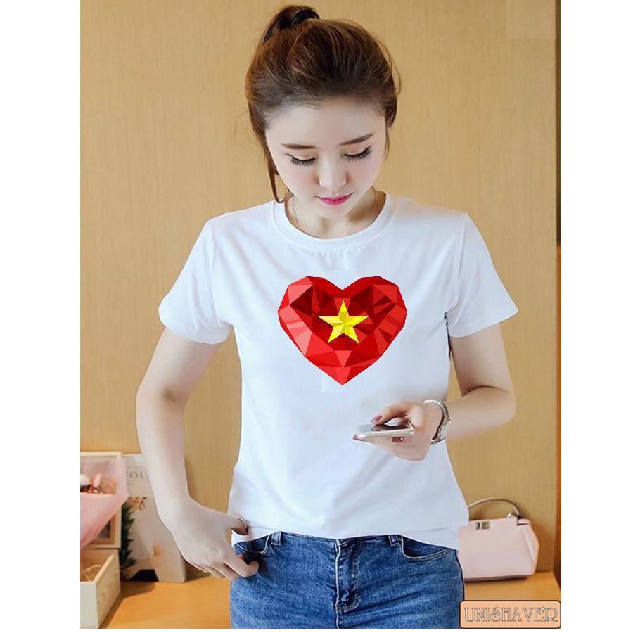 Áo thun in hình logo lá cờ Việt nữ mtt94