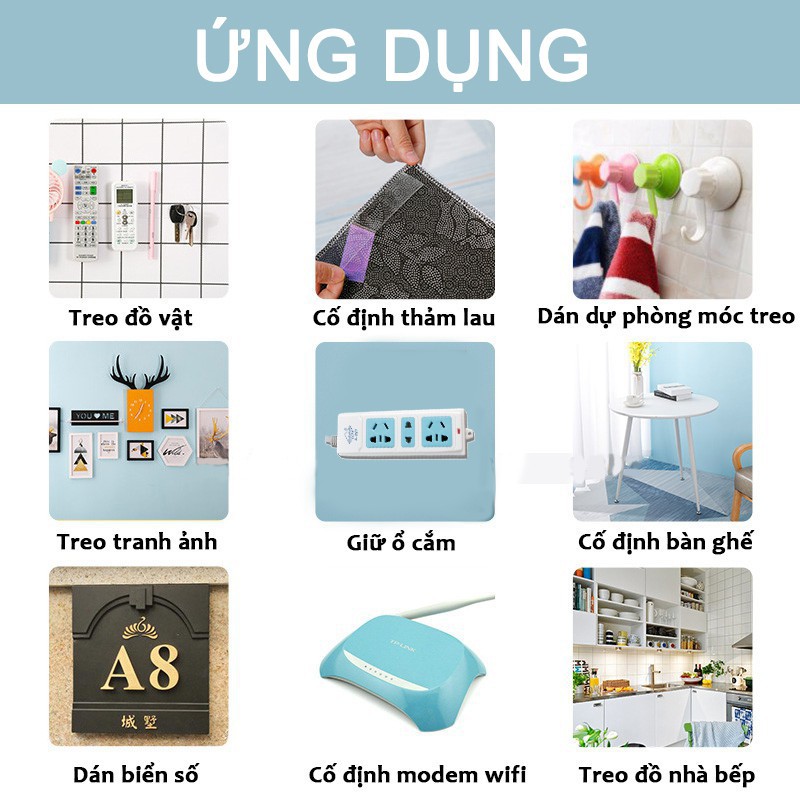 Băng Dính Nano Dán 2 Mặt Trong Suốt/ Băng Keo 2 Mặt Đa Năng Dán Tường/ Cố Định Thảm/ Treo Đồ Vật Trên Tường