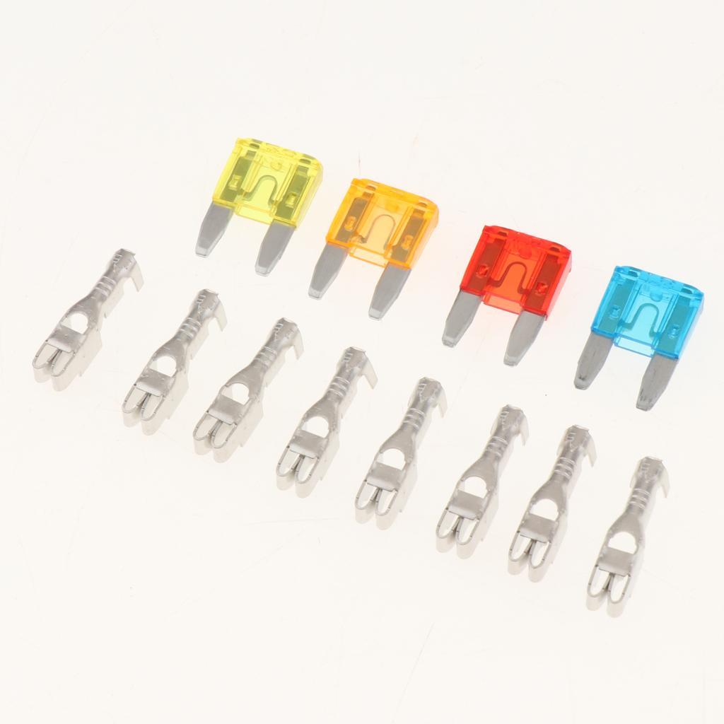 2x Automotive Marine RV Boat Fuse Relay Holder 4-Slot Relay Box 1 Relay 4 Fuses