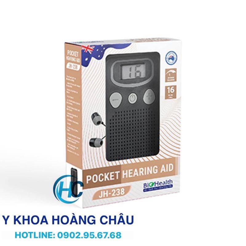 Máy trợ thính bỏ túi có dây Biohealth JH-238 (Úc) MÁY TRỢ THÍNH Bỏ túi có dây Biohealth JH-238 - Máy điếc, Tai nghe trợ thính cho người già CHÍNH HÃNG.