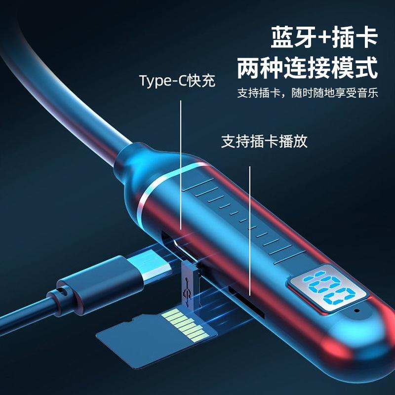 Khuyến mãi Tai nghe Bluetooth đeo cổ Yishuo B7 mới hút nam châm với chức năng hiển thị kỹ thuật số thể thao trong tai không dây dung lượng lớn