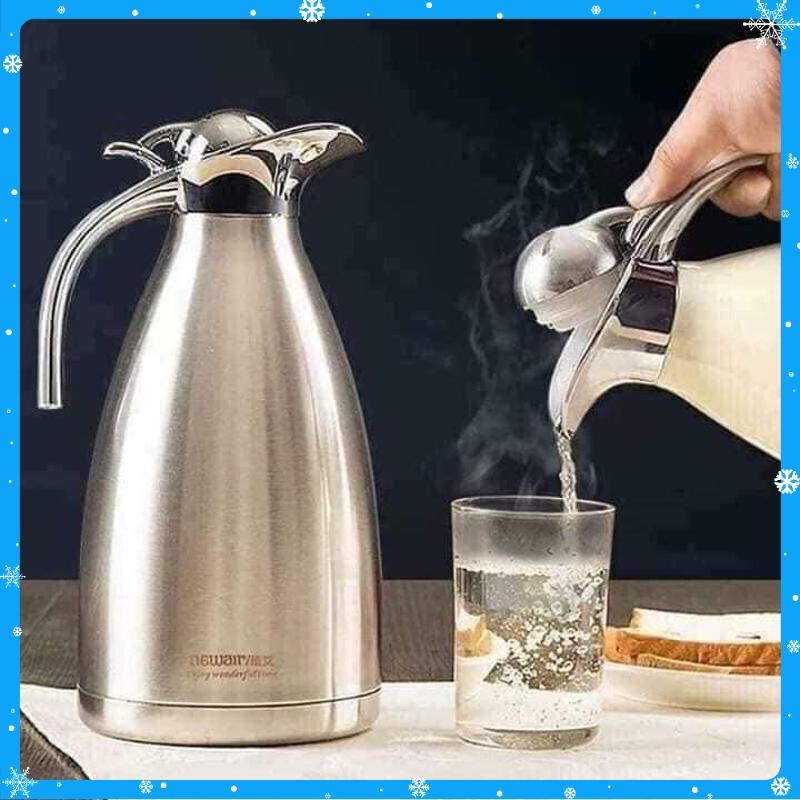 Bình Giữ Nhiệt Mỏ Vịt Nóng Lạnh Ruột Inox 304 Cao Cấp 2L - Bình phà trà cà phê tại nhà dung tích lớn có quai cầm - Hàng Chất Lượng