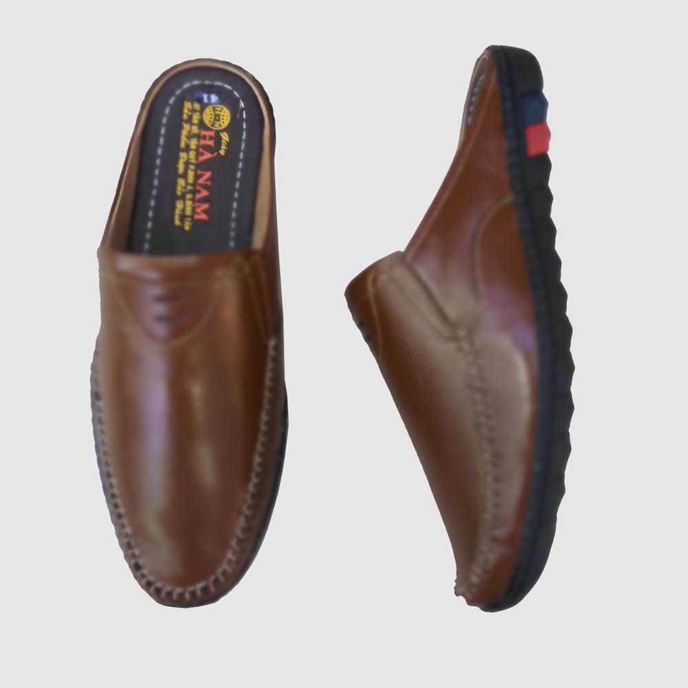 Dép Bít Mũi Nam Da Bò Thật TiTi ĐÔ Cao Cấp GSB20121d