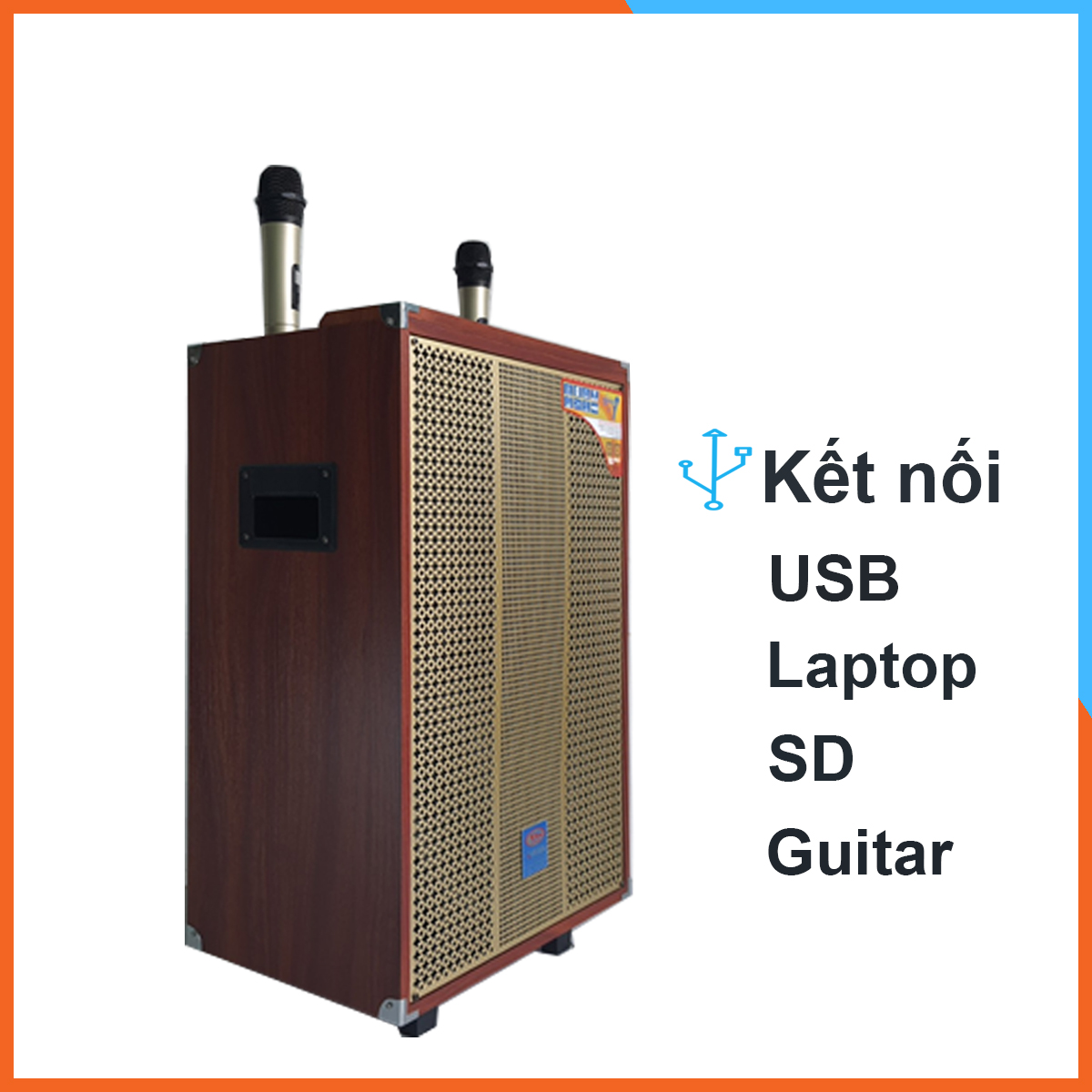 Loa Kéo Jagumax K-S412 4 Tấc Karaoke Đọc Được Usb Thẻ Nhớ guitar Công Suất 200w Tay Kéo Vân Gỗ Tặng 2 Mic Bluetooth Tiện Dụng hàng chính hãng