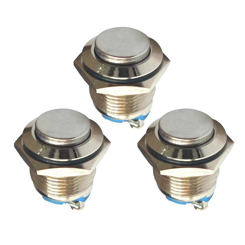 16mm Vòng Kim Loại Nhất Thời Nút ấn Công Tắc 1NO P67 Chống Nước Lớn Lên Hàng Đầu