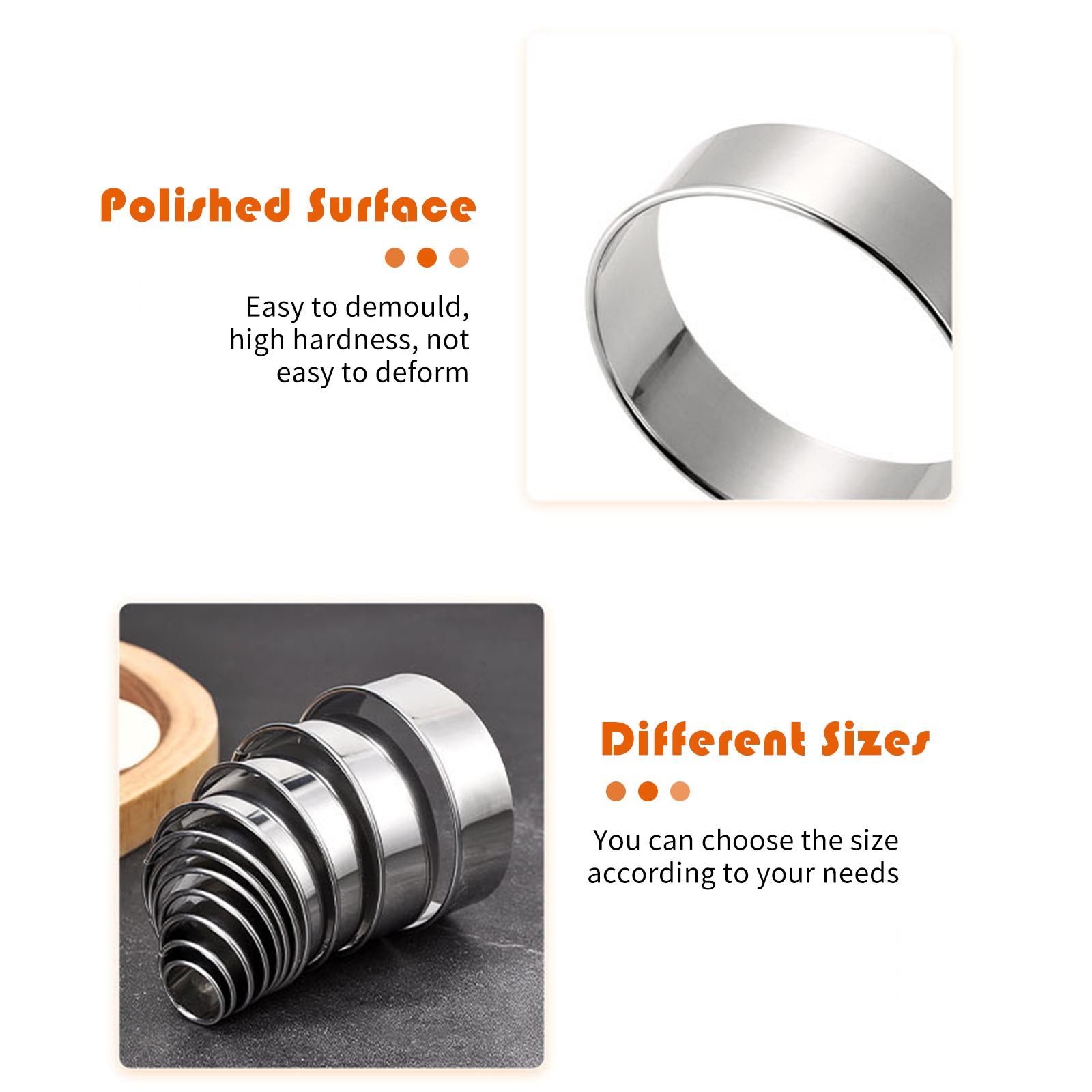 Round Biscuit Moulds Stainless Steel Cookie Biscuit Cutter DIY Baking Cake Mold Pastry Baking Tool