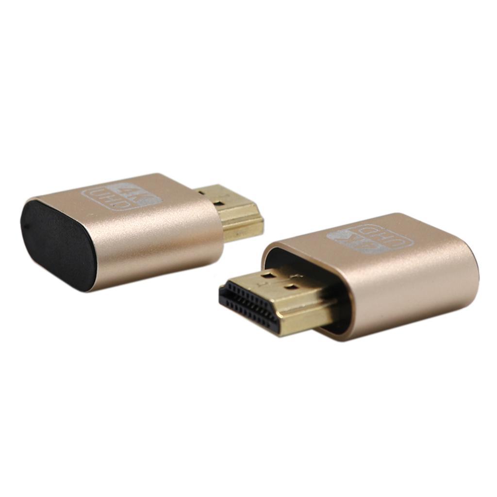 2-6pack VGA Virtual Display Adapter HDMI 1.4 DDC EDID Dummy Plug gold