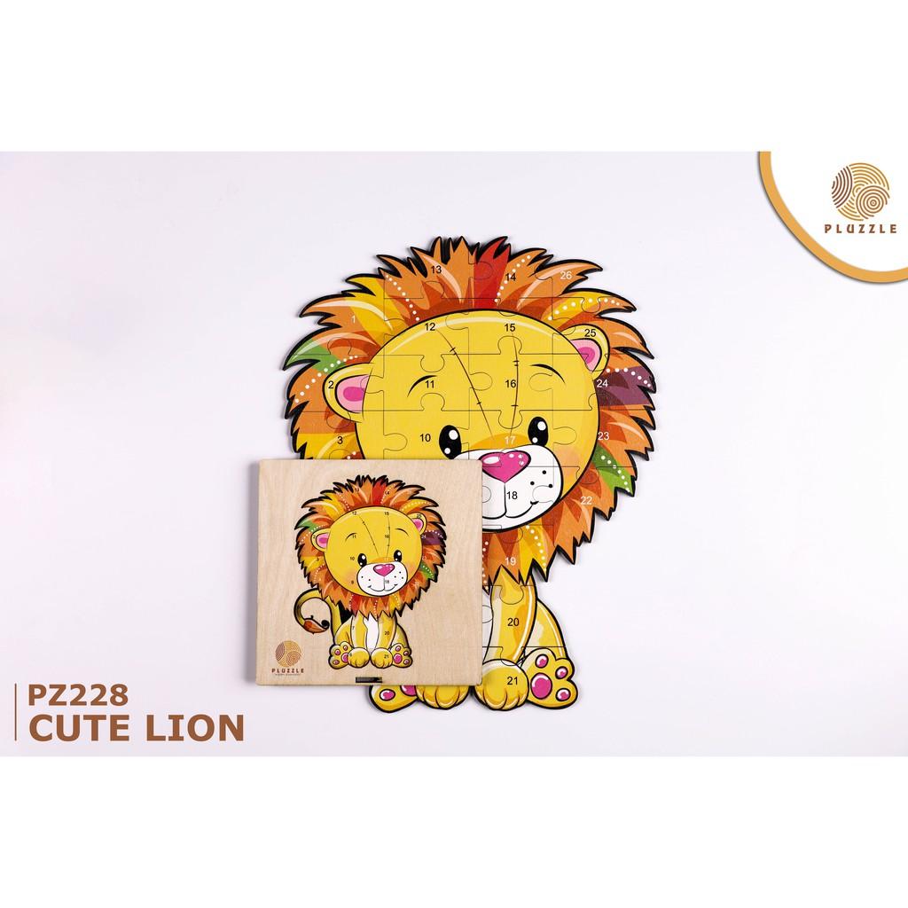 PLUZZLE Bộ xếp hình gỗ thông minh puzzle đồ chơi ghép hình –  Con Sư Tử – PZ228