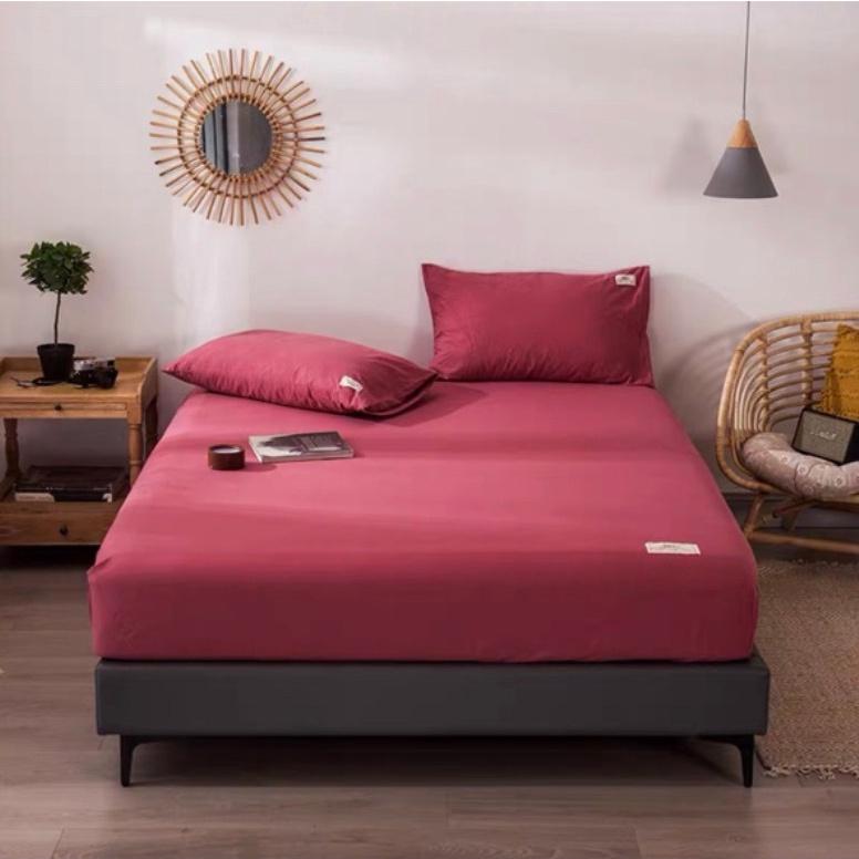 Bộ ga giường và vỏ gối Cotton Tici Minh Nhật cao cấp - drap giường bo chun đủ kích thước 1m2, 1m4, 1m6, 1m8, 2m2