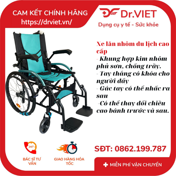 Xe Lăn Tay Du Lịch Cao Cấp Lucass X-303 cho người già chính hãng, cho người bệnh nhân nhập khẩu, siêu nhẹ siêu bền