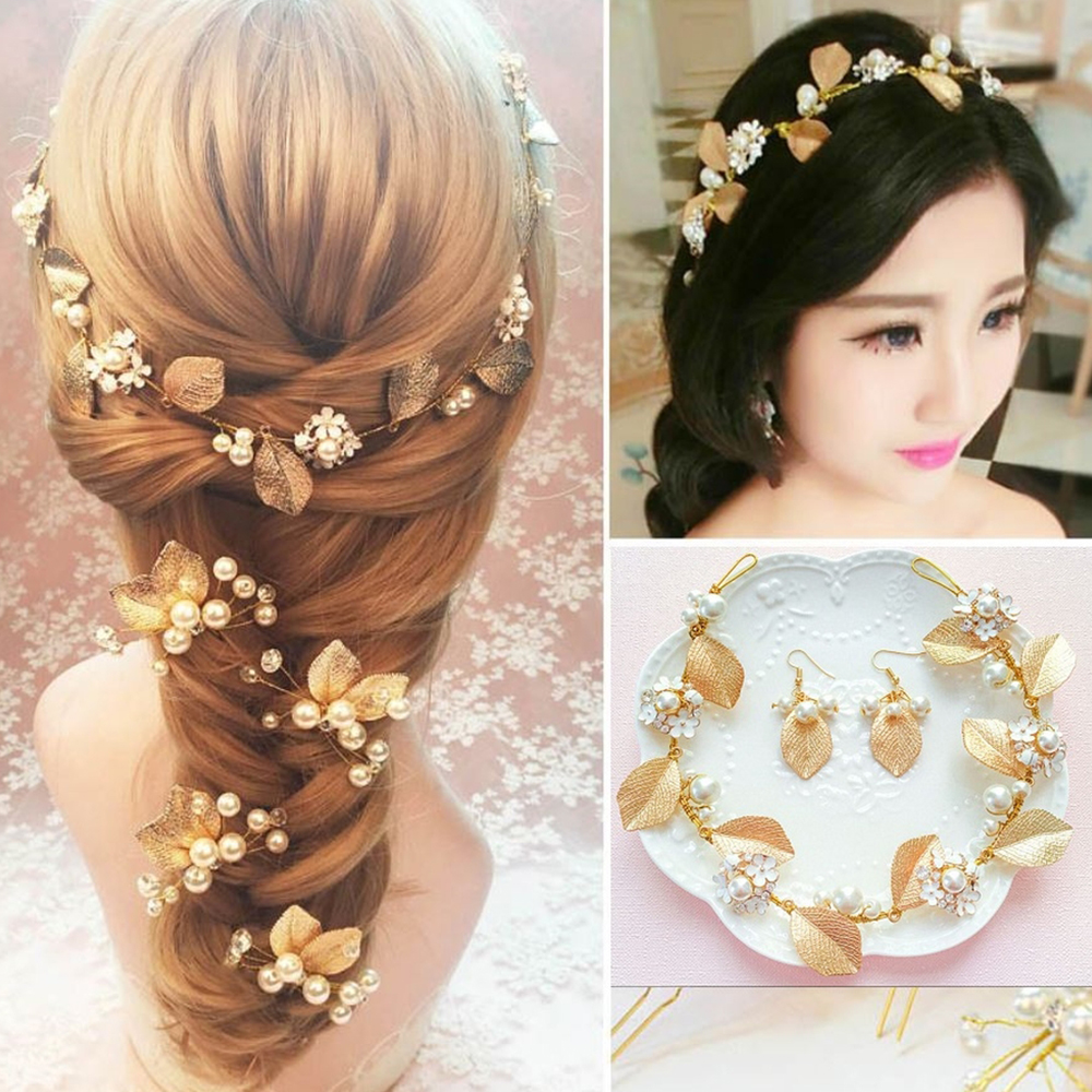 Dây Cài Tóc Mỹ Ký Lá Vàng Kèm Hoa Tai 110 Số 17, Thiết Kế Trẻ Trung, Màu Sắc Tươi Sáng, Tạo Điểm Nhấn Phong Cách Khi Làm Tóc, Dễ Kết Hợp Trang Phục Trong Sự Kiện Hoặc Đi Chụp Ảnh