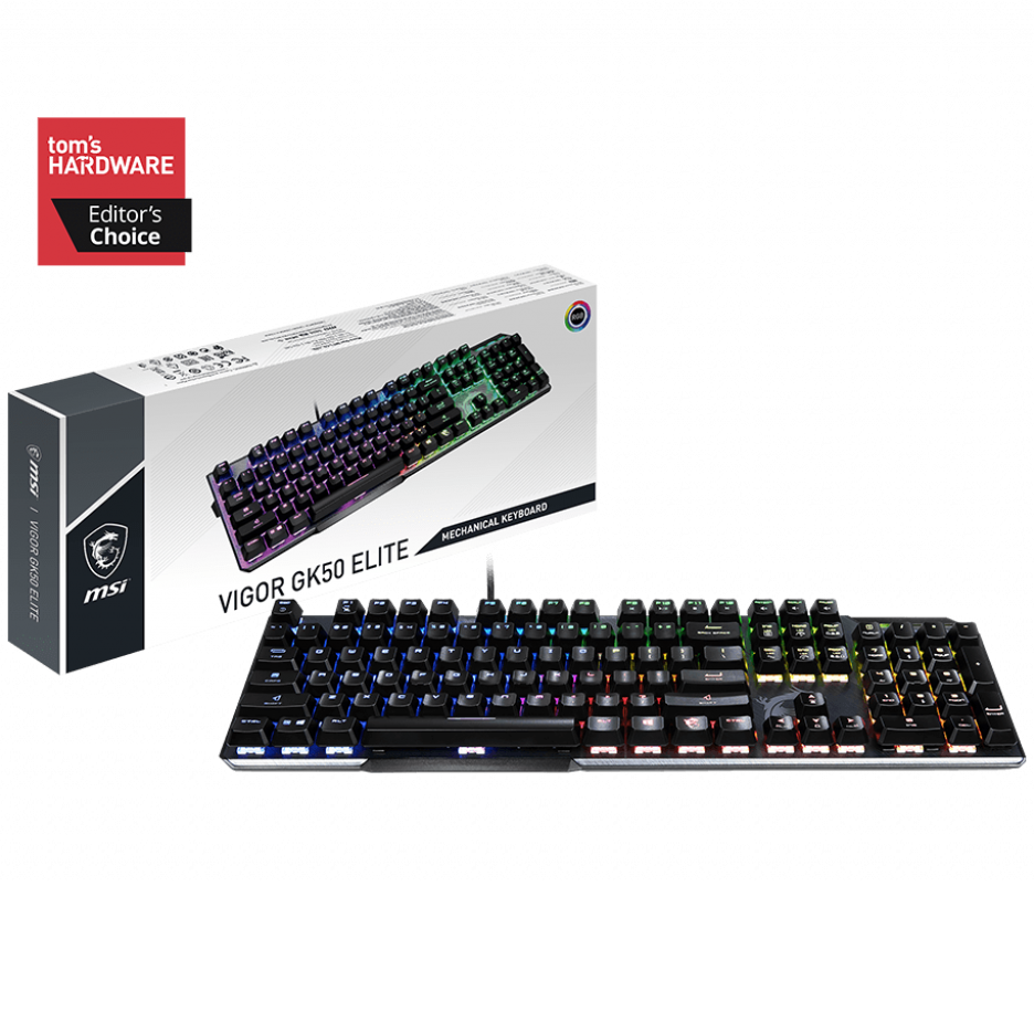 Bàn phím cơ gaming MSI Vigor GK50 Elite LL US, Kailh Blue Switch - Hàng chính hãng