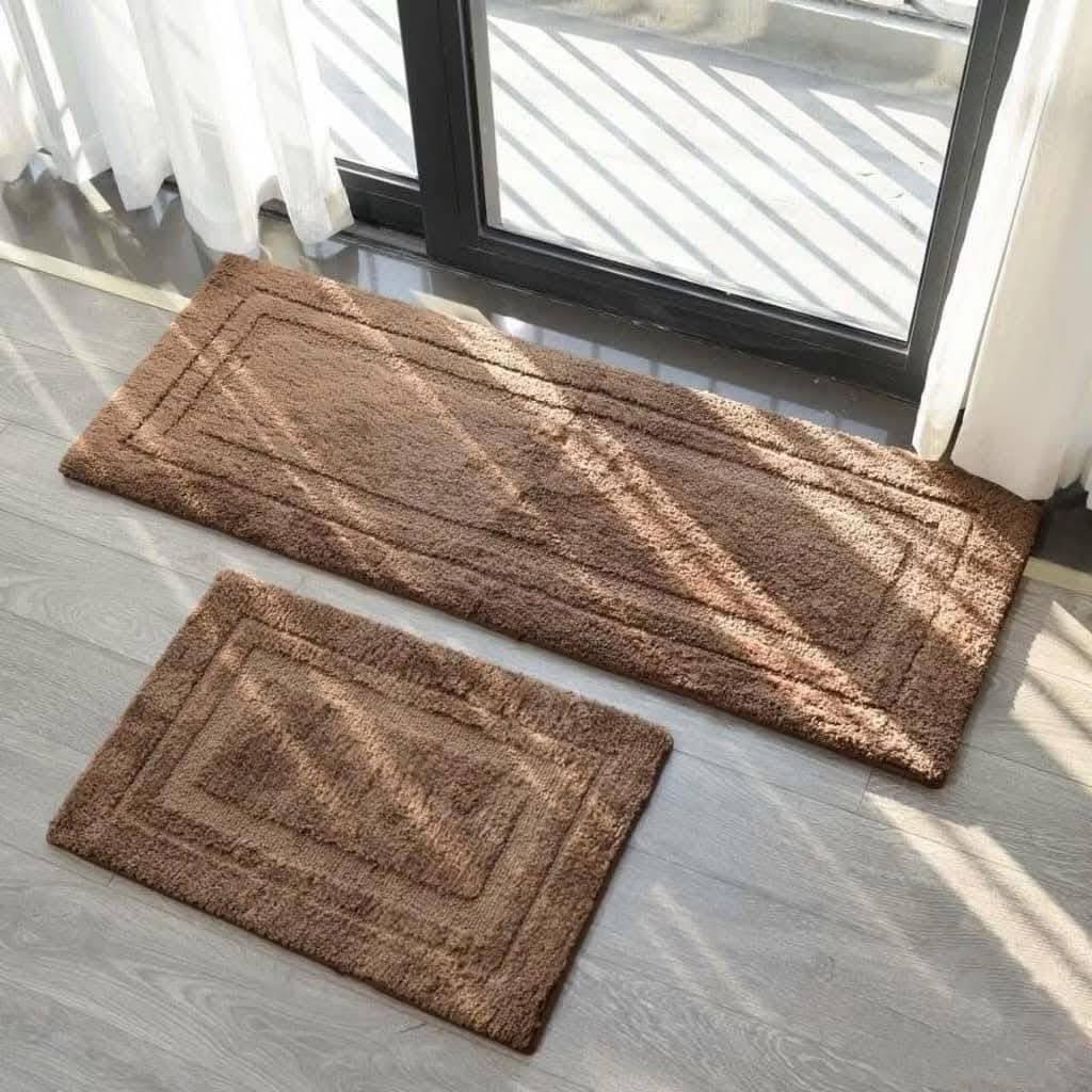 Thảm Bếp, Chùi Chân Lông Cừu Hàng Dày Đẹp, Chống Trượt Nhập Khẩu Cao Cấp - set 2 tấm ( 1 dài + 1 ngắn)
