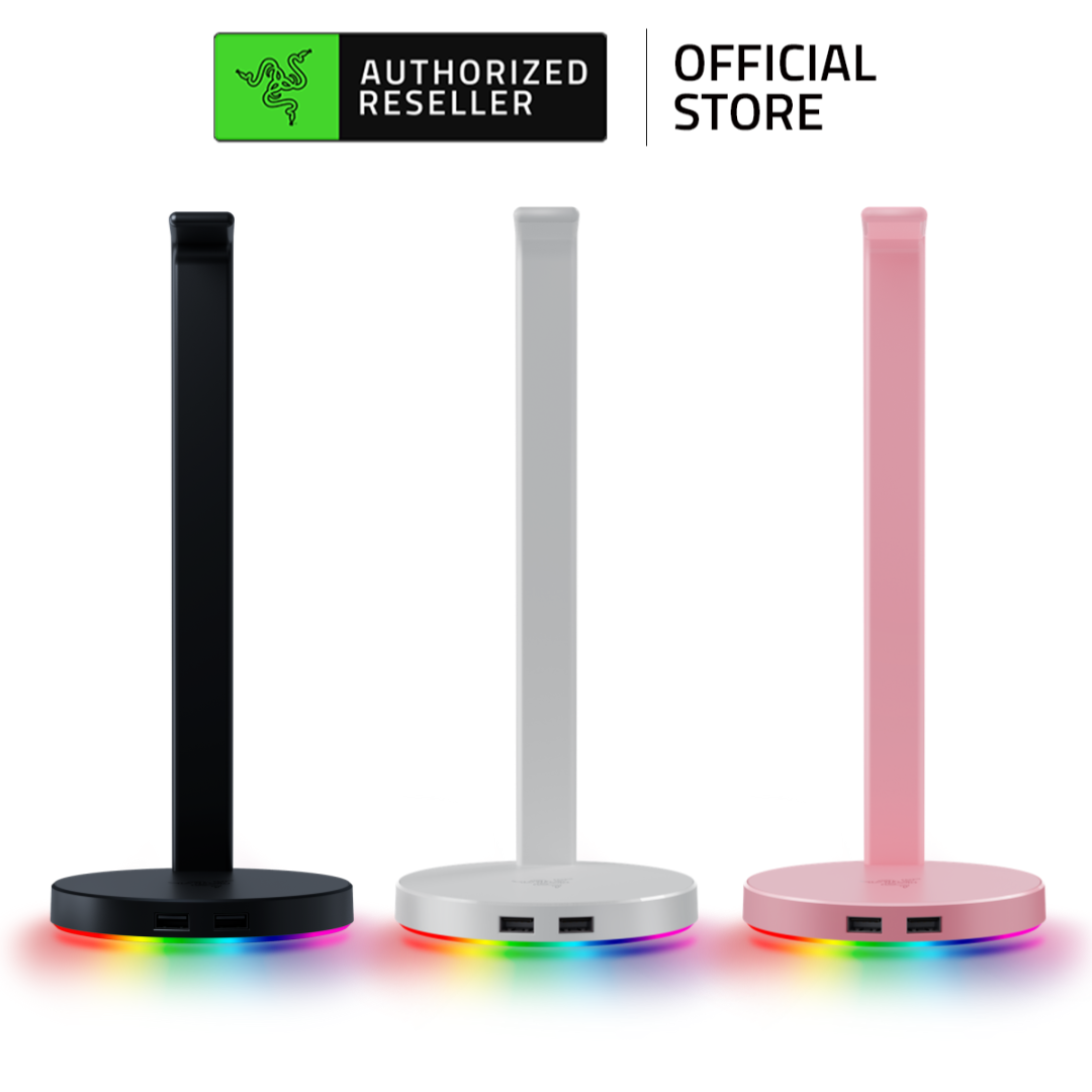 Giá treo tai nghe Razer Base Station V2 Chroma-USB 3.1 Hub-7.1 Surround Sound-Hồng(Quartz) (Hàng chính hãng)