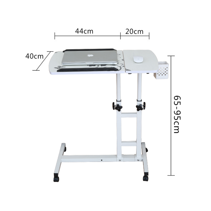 Bàn làm việc thông minh có bánh xe, bàn máy tính có bánh xe, nâng hạ chiều cao, tặng kèm hộp bút, vật liệu cao cấp KO124