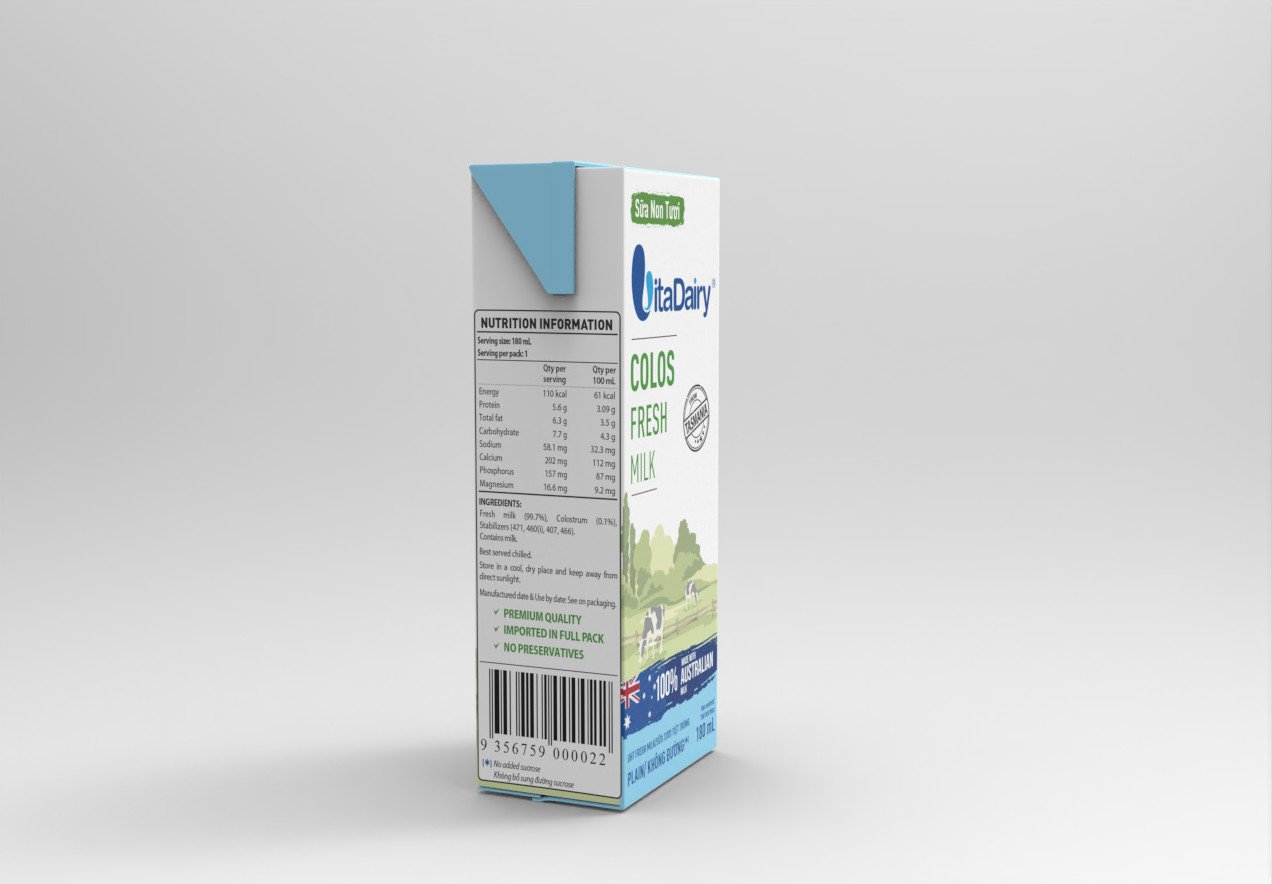 Sữa Non Tươi VitaDairy Không Đường 180ml - Thùng 24 hộp - VitaDairy
