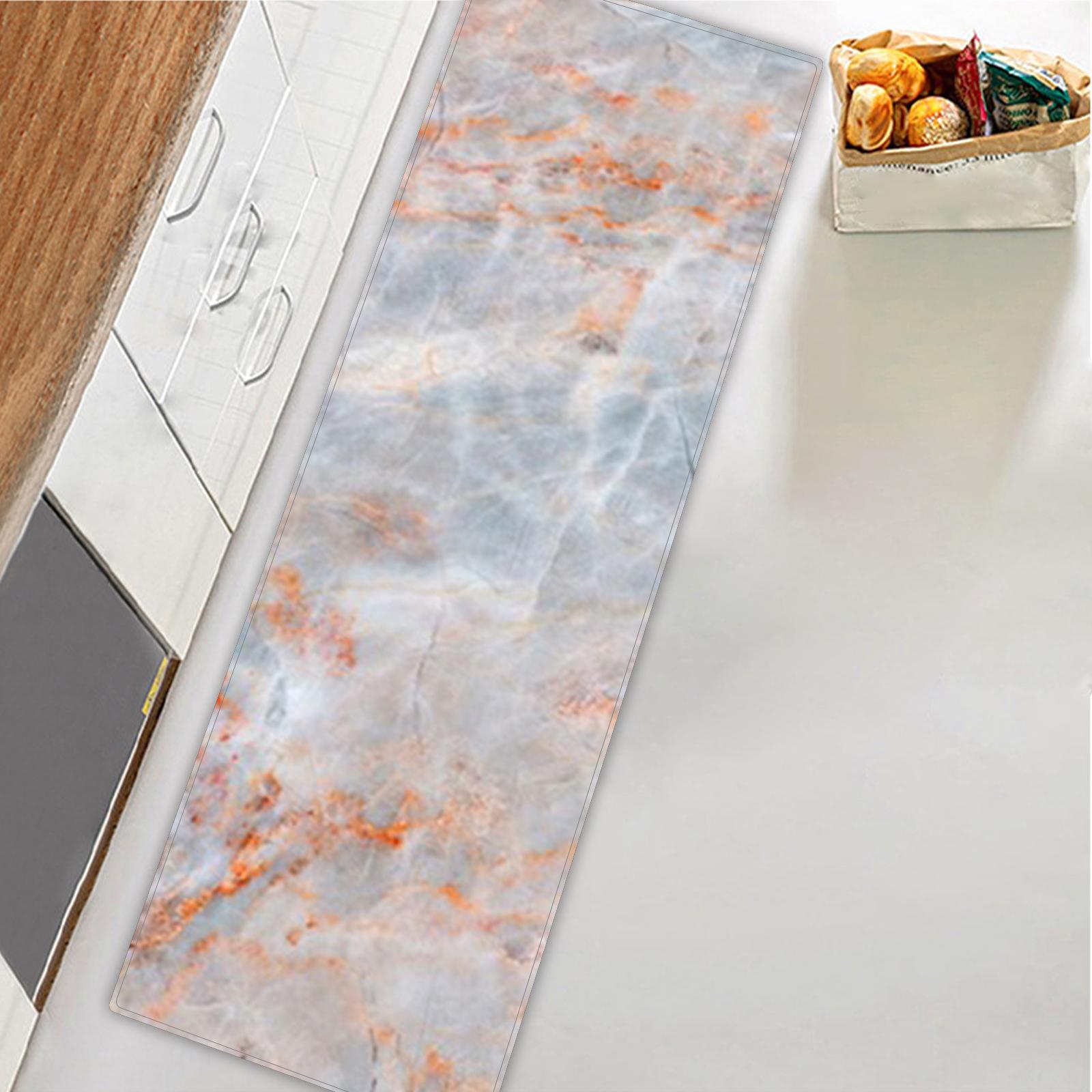 Kitchen Carpet Floor Mat Marble Printed Multipurpose for Doormat