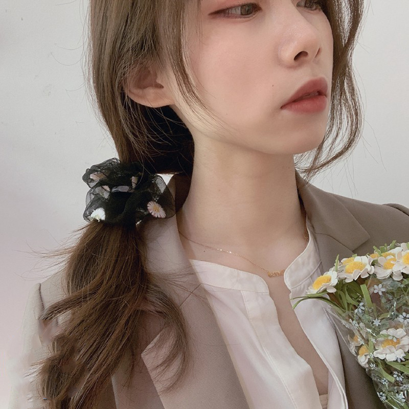 Dây buộc tóc scrunchies hoa cúc Hàn Quốc, chun búi tóc vải hot trend SC02 sẽ dễ dàng biến hóa kiểu tóc cột xinh đẹp