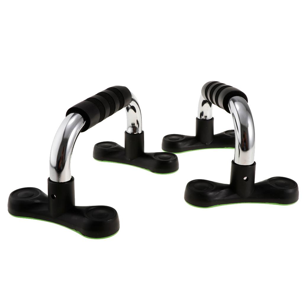 1 Pair Steel Push up Bars Chest Muscle Pushup Stands with Foam Grips Slivery
