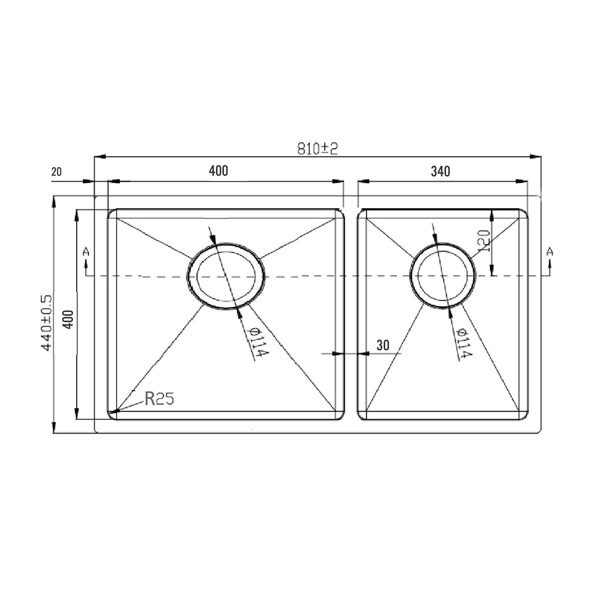 Chậu rửa bát Konox, Undermount Series, Model KN8144DU , Inox 304AISI tiêu chuẩn châu Âu, 810x440x220(mm), Hàng chính hãng