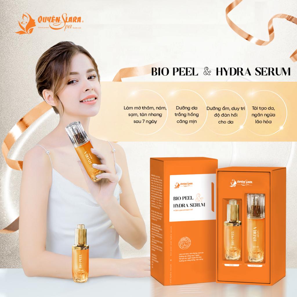 Bộ Sản Phẩm Chăm Sóc Da BIO PEEL &amp; HYDRA SERUM Quyên Lara - Làm Mờ Các Vết Thâm, Sạm, Nám, Sáng Da