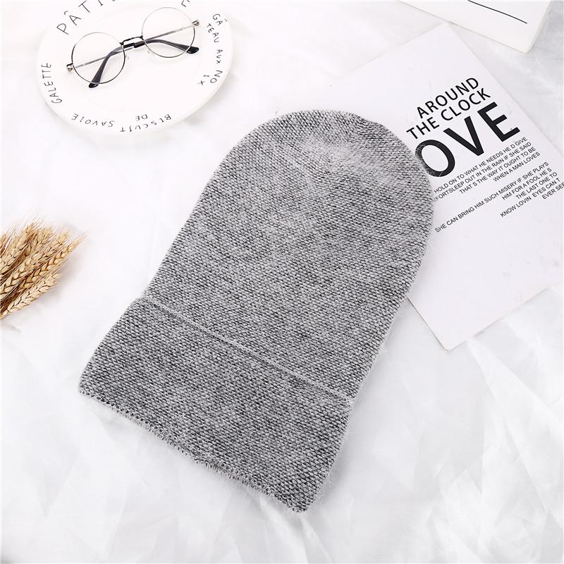 Xthree mới nữ Nón Mùa Đông nón len Angola lông Thỏ bò Bonnet mũ bé gái mùa thu trai nữ giữ ấm nón lưỡi trai thời trang