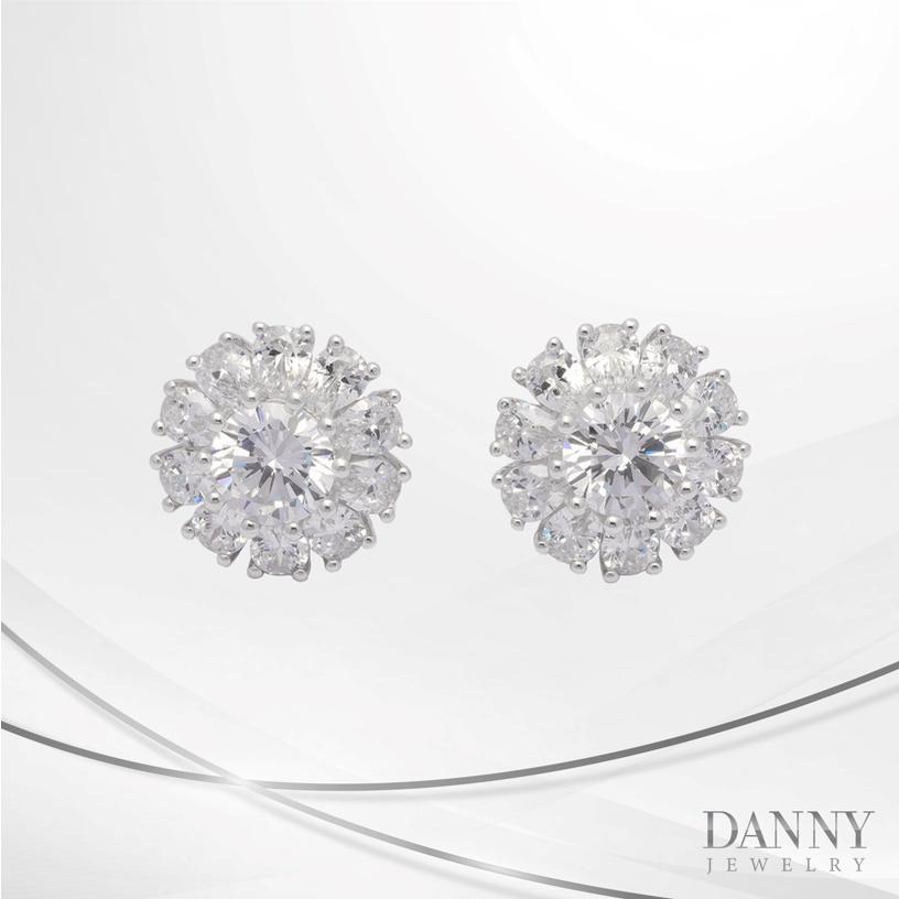 Bông Tai Nữ Bạc 925 Danny Jewelry Xi Bạch Kim Đính Đá CZ NI4GZ008