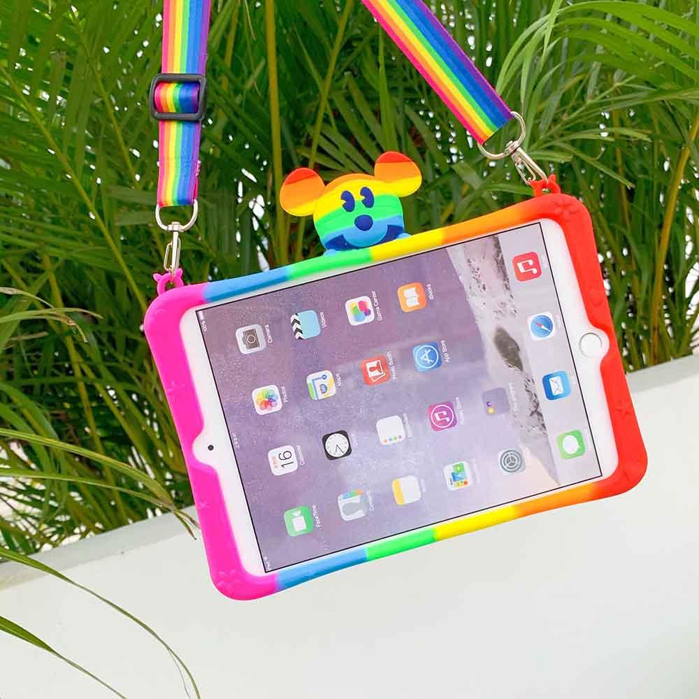 Vỏ máy tính bảng chống sốc bằng silicon mềm Rainbow Mouse cho Samsung Galaxy Tab A 8.0 2019 Sm-T290 Sm-T295 Sm-T297