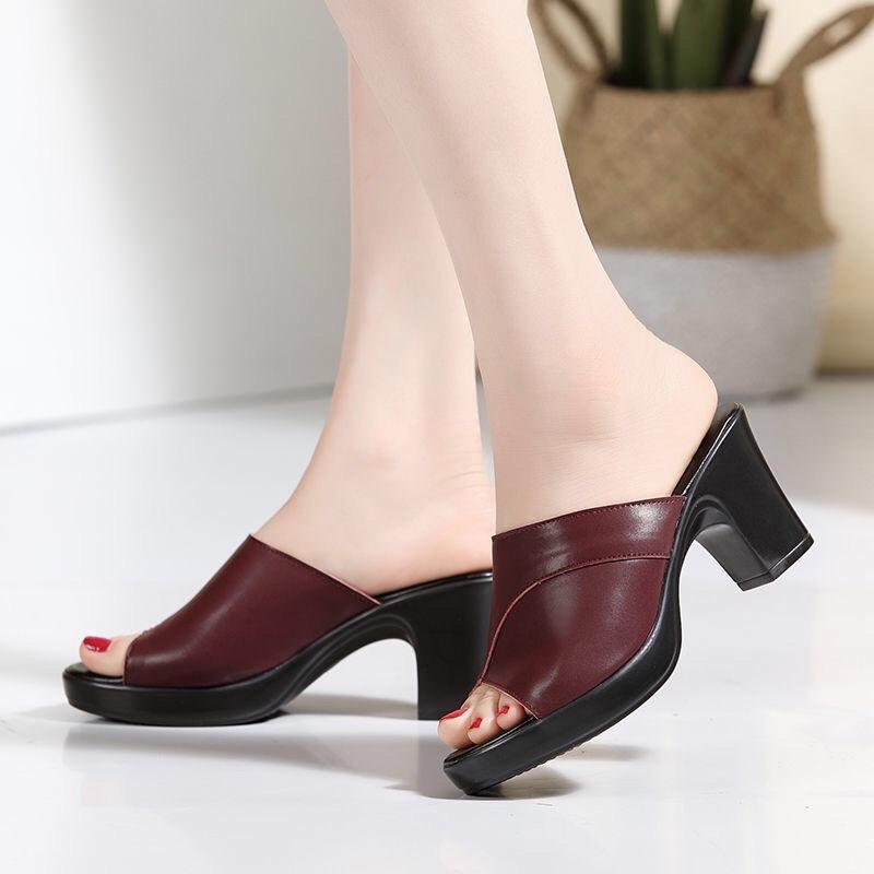 Dép cao gót trung niên cho bà cho mẹ-guốc nữ-giày trung niên nữ