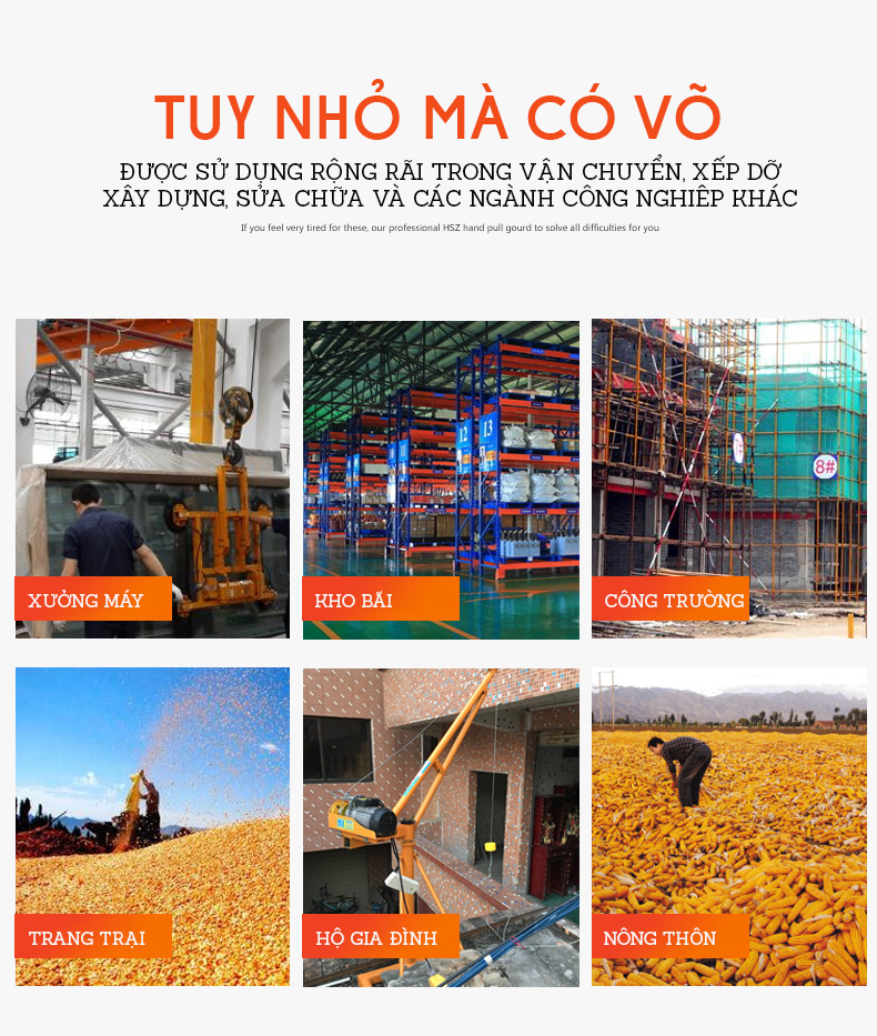 Tời quay tay 2000LBS- tải trọng nâng 908kg, cáp 10m