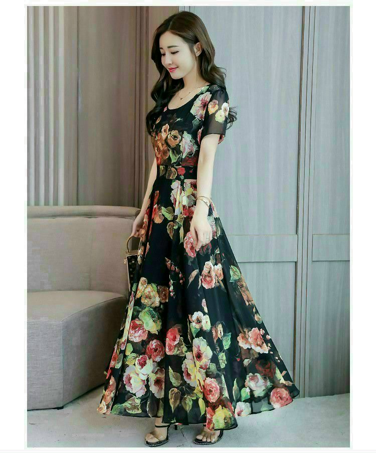 ĐẦM MAXI DÁNG DÀI HỌA TIẾT CAO CẤP
