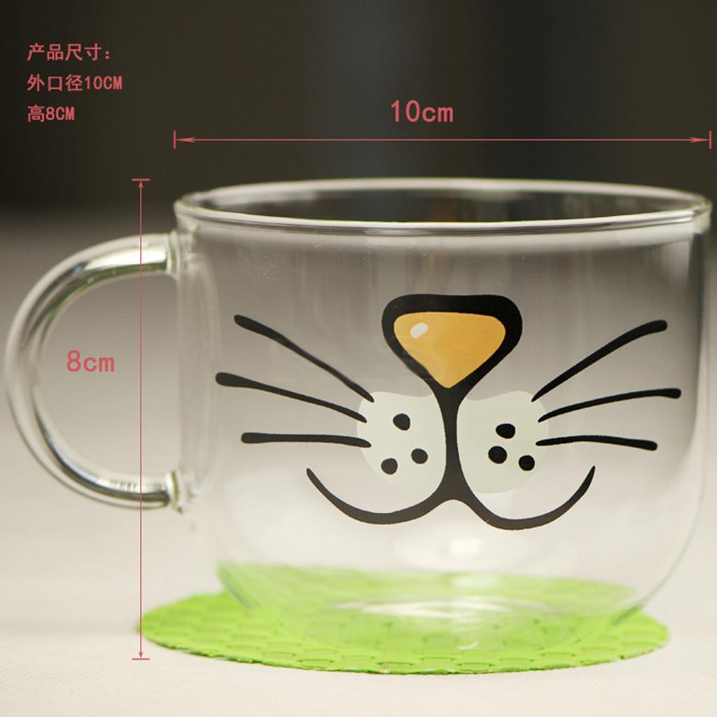 Cute Cat Kitten Face juice Water Milk Coffee Cup Glass Beverage Drink Mug