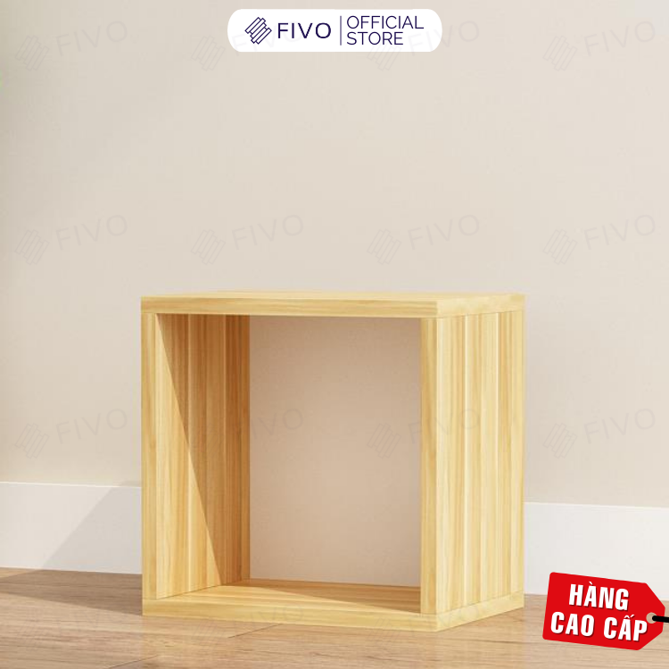 Kệ Sách Gỗ Tổ Ong Đa Năng Fivo Fb02 Đa Tầng, Nhiều Màu Sắc, Kệ Sách Decor Phòng Có Kèm Tấm Lưng - Vân Gỗ Không Cửa