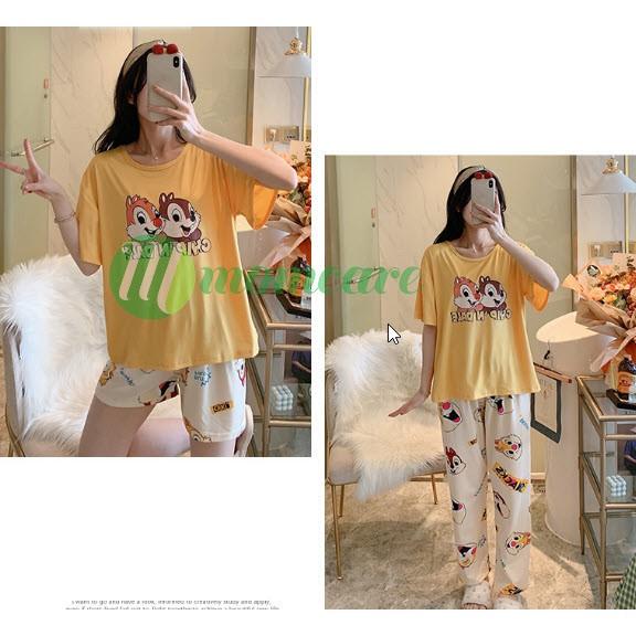 Bộ đồ ngủ nữ đẹp SET 3 CHI TIẾT - Đồ bộ mặc nhà dễ thương - Thời trang mùa hè QUẢNG CHÂU cao cấp