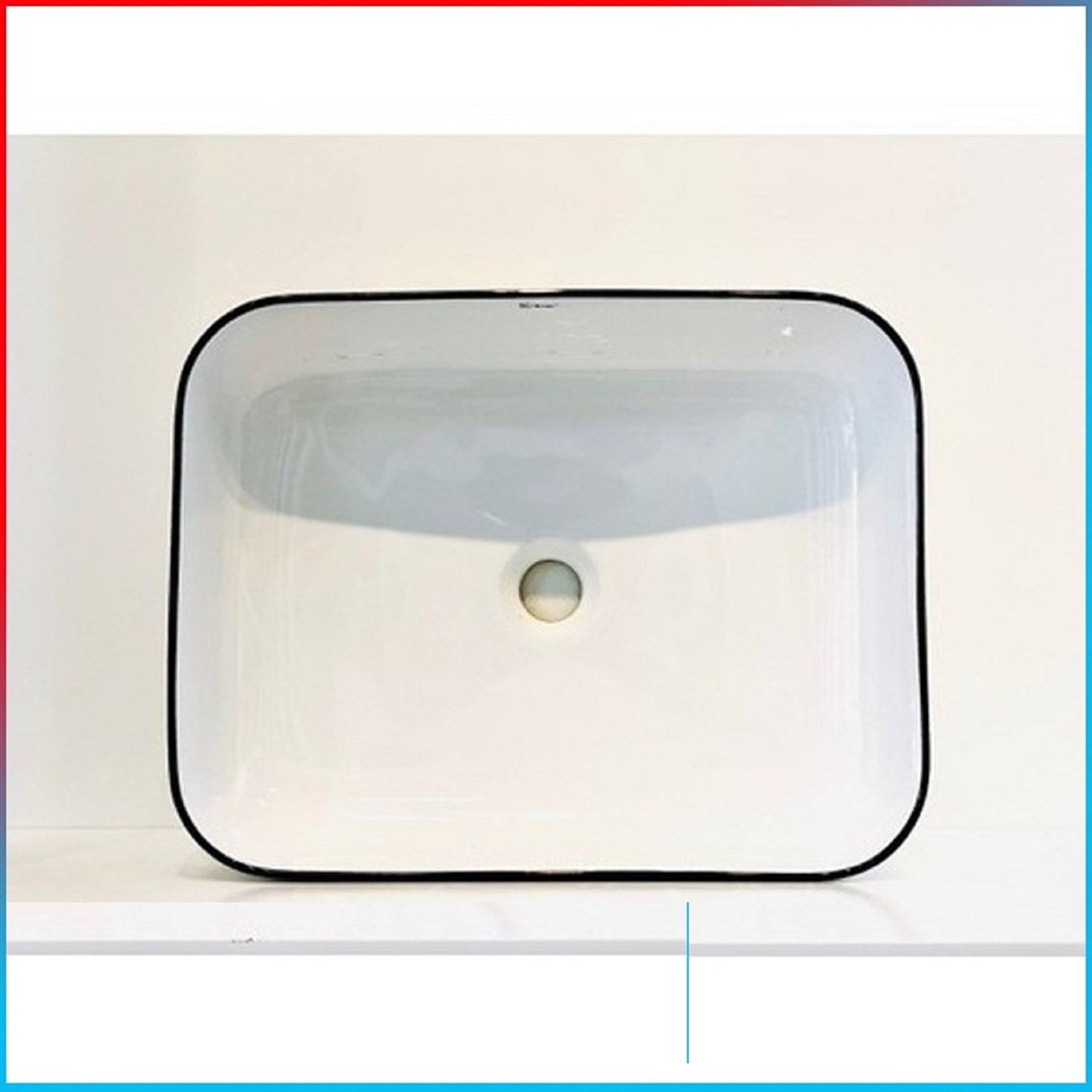 CHẬU LAVABO TRẮNG VIỀN ĐEN GRVL 103HV