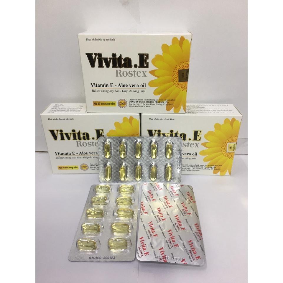 VIVITA E ROSTEX Cung cấp vitamin e - lô hội - Omega 3 giúp da mịn màng, chống oxy hóa  - Rostex- Tủ Thuốc Bảo Châu