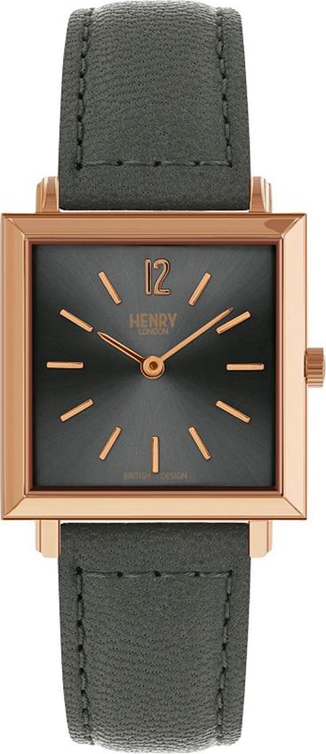 Đồng Hồ Nữ Dây Da Cừu Henry London HL26-QS-0262 Heritage Square (26mm) - Xám + Dịch Vụ Khắc Tên