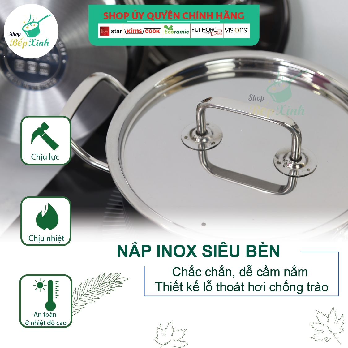 Bộ nồi Fivestar FS-B3021 Standard 3 đáy bếp từ 3 món nắp inox
