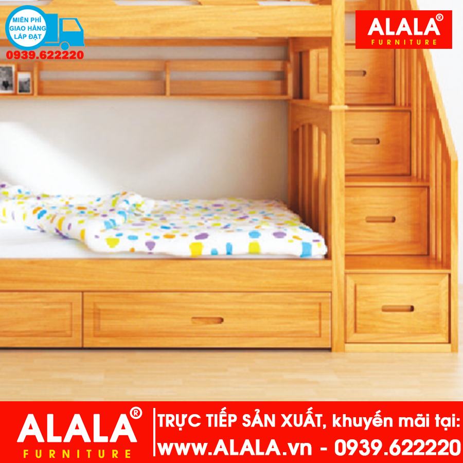 Giường tầng ALALA106 gỗ thông nhập khẩu - www.ALALA.vn® - Za.lo: 0939.622220