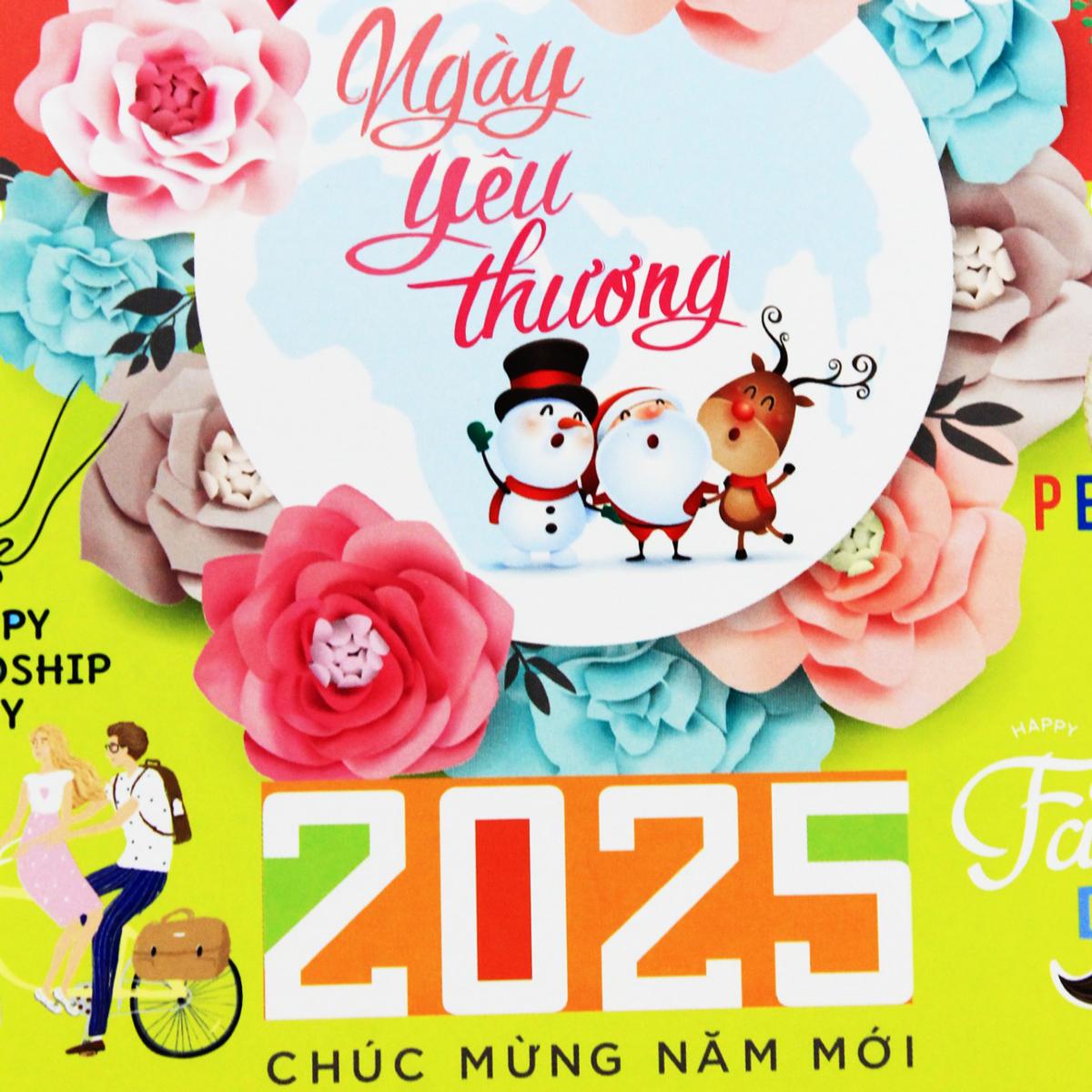 Lịch Bàn Đứng 2025 - Ngày Yêu Thương - Văn Lang VL-LB05 - Đế Màu Đỏ